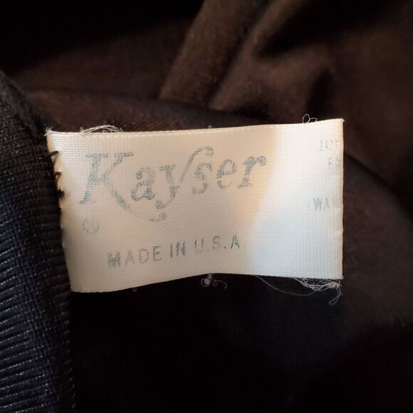 Vintage Kayser Nylon Half Slip Black Sexy Side Lace Panels S Tall - Picture 3 of 4
